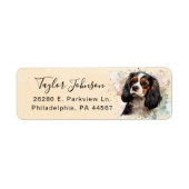 Cavalier King Charles Spaniel-hond retouradres Etiket (Voorkant)