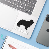 Cavalier King Charles Spaniel Hond Silhouet Vinyl Sticker (Laptop met iPhone)