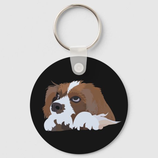 Cavalier King Charles Spaniel hond Sleutelhanger (Voorkant)