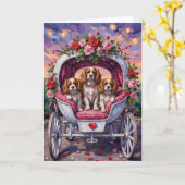 Cavalier King Charles Spaniel Hond Valentijnsdag Kaart (Gele Bloem)
