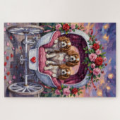 Cavalier King Charles Spaniel Hond Valentijnsdag Legpuzzel (Horizontaal)