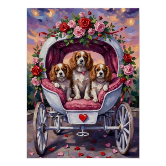 Cavalier King Charles Spaniel Hond Valentijnsdag Perfect Poster (Voorkant)