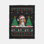 Cavalier King Charles Spaniel Hond Xmas Tree Light Fleece Deken (Voorkant)