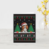 Cavalier King Charles Spaniel Hond Xmas Tree Light Kaart (Gele Bloem)