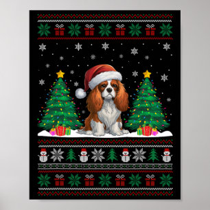 Cavalier King Charles Spaniel Hond Xmas Tree Light Poster