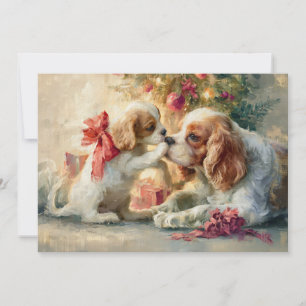 Cavalier King Charles Spaniel Honden Kerstmis  Feestdagenkaart
