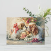 Cavalier King Charles Spaniel Honden Kerstmis Feestdagenkaart (Staand voorkant)