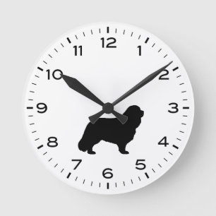 Cavalier King Charles Spaniel Honden Silhouet Ronde Klok