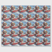 Cavalier King Charles Spaniel Honden Slede Kerstmi Cadeaupapier (Vlak)
