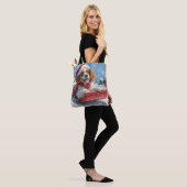 Cavalier King Charles Spaniel Honden Slede Kerstmi Tote Bag (Op model)