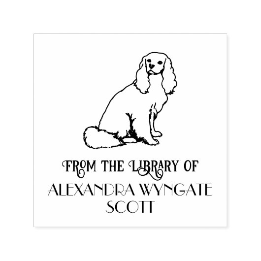 Cavalier King Charles Spaniel Hondenbibliotheekboe Zelfinktende Stempel (Design)