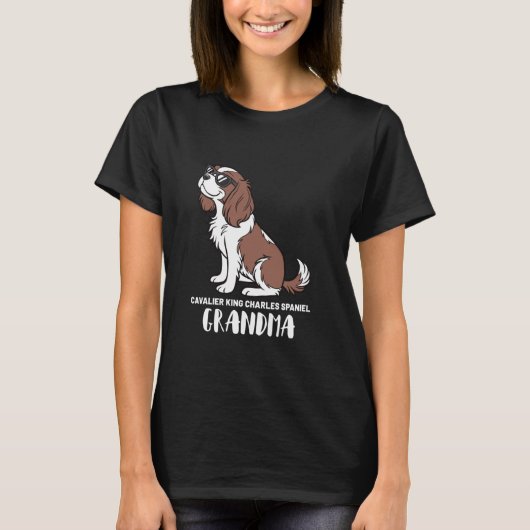 Cavalier King Charles Spaniel-hondeneigenares oma T-shirt (Voorkant)