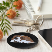 Cavalier King Charles Spaniel Hondenliefhebber Sleutelhanger (Zijkant)