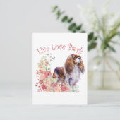 Cavalier King Charles Spaniel Hondenmoeder Bloem Briefkaart (Staand voorkant)