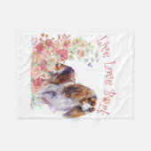Cavalier King Charles Spaniel Hondenmoeder Bloemst Fleece Deken (Voorkant (Horizontaal))