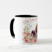 Cavalier King Charles Spaniel Hondenmoeder Bloemst Mok (Voorkant links)