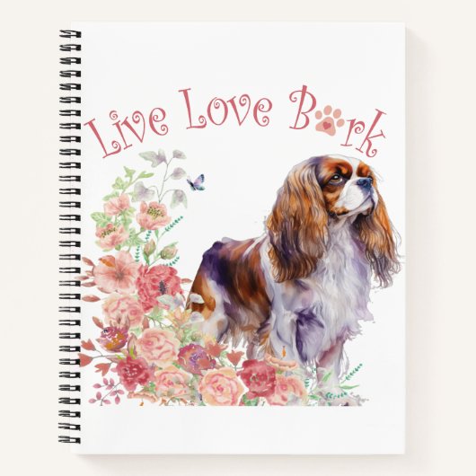 Cavalier King Charles Spaniel Hondenmoeder Bloemst Notitieboek (Voorkant)