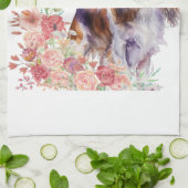Cavalier King Charles Spaniel Hondenmoeder Bloemst Theedoek (Gevouwen)