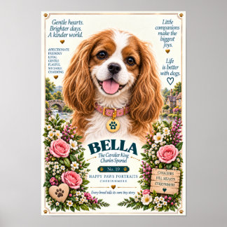 Cavalier King Charles Spaniel Hondenportret | Bell Poster
