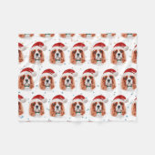 Cavalier King Charles Spaniel hondenras Kerstmis Fleece Deken (Voorkant (Horizontaal))