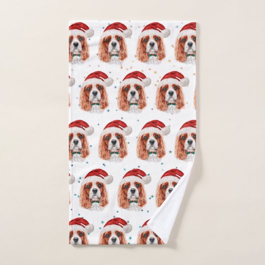 Cavalier King Charles Spaniel hondenras Kerstmis Handdoek (Handdoek)