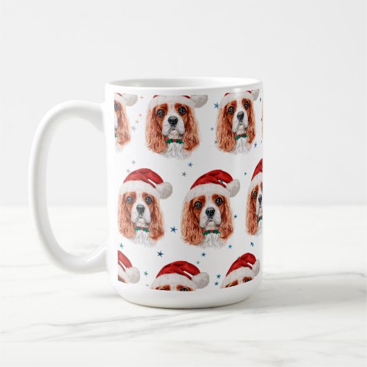 Cavalier King Charles Spaniel hondenras Kerstmis Koffiemok (Links)