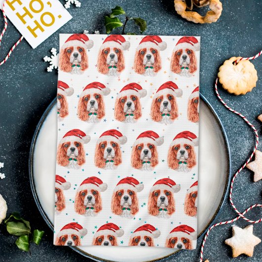 Cavalier King Charles Spaniel hondenras Kerstmis Theedoek