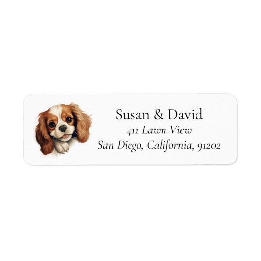 Cavalier King Charles Spaniel Hondenras Pet Lovers Etiket (Voorkant)
