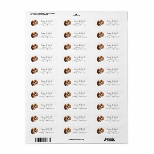 Cavalier King Charles Spaniel Hondenras Pet Lovers Etiket (Full Sheet)