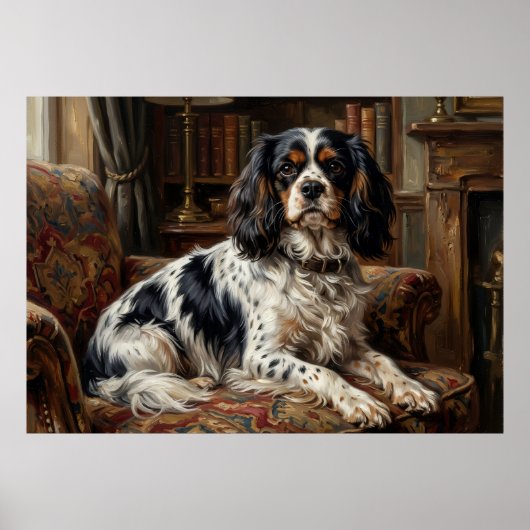Cavalier King Charles Spaniel Huiskamer Poster (Voorkant)