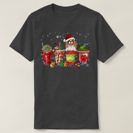 Cavalier King Charles Spaniel Iced Latte Snowmen S T-shirt (Design voorkant)