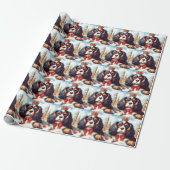 Cavalier King Charles Spaniel Illustratie Cadeaupapier (Uitgerold)