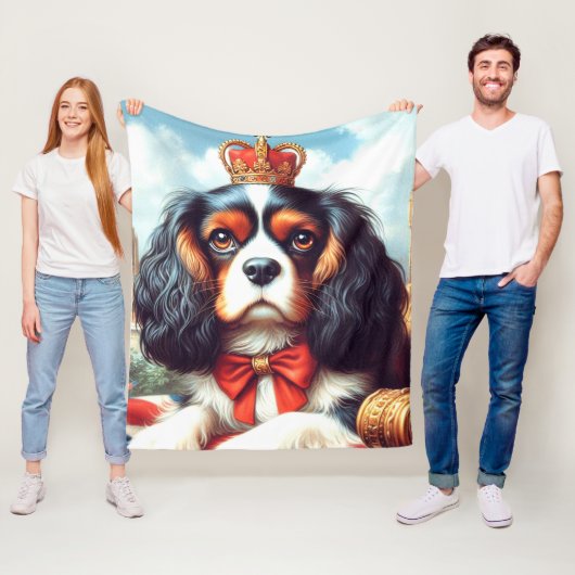 Cavalier King Charles Spaniel Illustratie Fleece Deken (In situ)