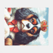 Cavalier King Charles Spaniel Illustratie Fleece Deken (Voorkant (Horizontaal))