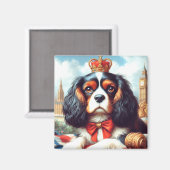 Cavalier King Charles Spaniel Illustratie Magneet (Voorkant / Achterkant)
