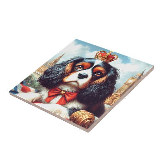 Cavalier King Charles Spaniel Illustratie Tegeltje (Zijkant)