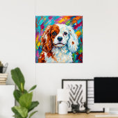 Cavalier King Charles Spaniel Impasto Portret Posi Poster (Thuiskantoor)