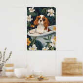 Cavalier King Charles Spaniel In Badposter Poster (Keuken)