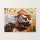 Cavalier King Charles Spaniel in de herfst Legpuzzel (Horizontaal)