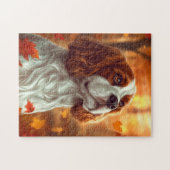 Cavalier King Charles Spaniel in de herfst Legpuzzel (Horizontaal)