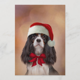 Cavalier King Charles Spaniel in het rode pet van  Kaart