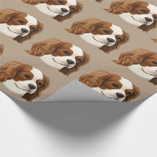 Cavalier King Charles Spaniel in Portret Cadeaupapier (Hoek)