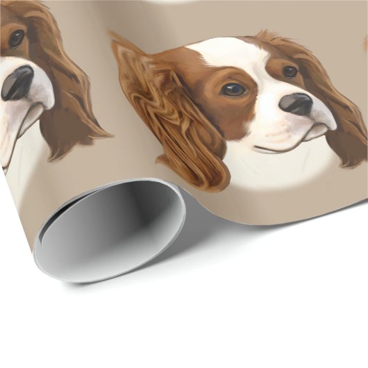 Cavalier King Charles Spaniel in Portret Cadeaupapier (Rol Hoek)