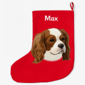 Cavalier King Charles Spaniel in Portret Grote Kerstsok (Achterkant)