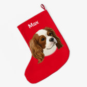 Cavalier King Charles Spaniel in Portret Grote Kerstsok (Achterkant (Hangend))