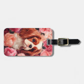 Cavalier King Charles Spaniel in Roos Bagagelabel (Voorkant horizontaal)
