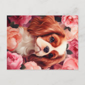 Cavalier King Charles Spaniel in Roos Briefkaart (Voorkant)