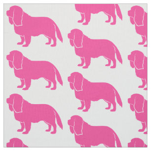 Cavalier King Charles Spaniel in Silhouette Stof