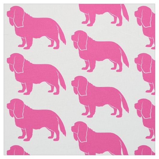 Cavalier King Charles Spaniel in Silhouette Stof (Swatch)