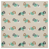 Cavalier King Charles Spaniel in struikgewas Stof (Swatch)